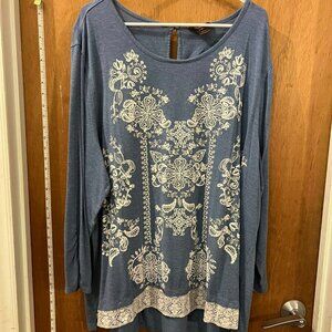 Size 3 - Multiples - Blue and White Long Sleeve Knit Pullover